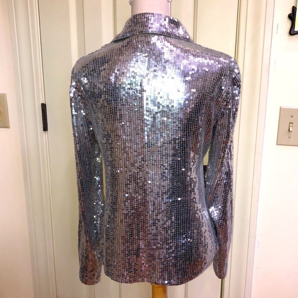 Exquisite Silver Square Sequin Blouse! - image 5